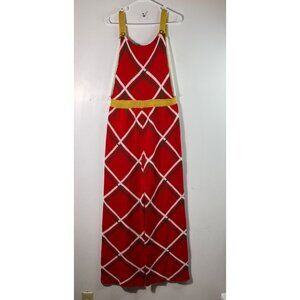 Spade Hill Knit Christmas Sweater Romper Overalls Plaid Red White Plaid XL Missi